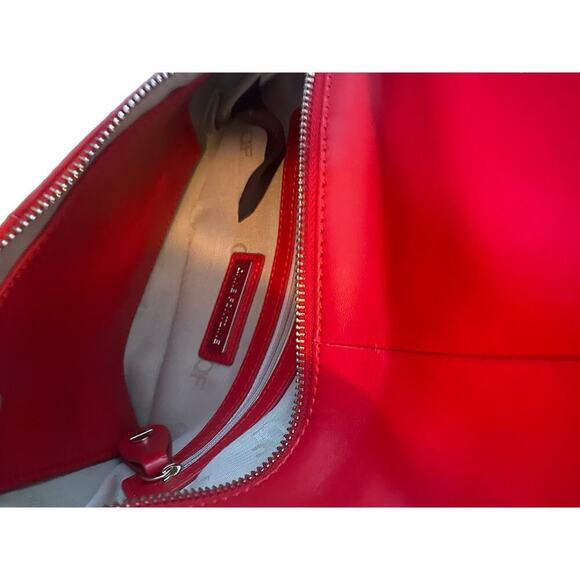 Vintage Anne Fontaine Red Adjustable Strap Shoulder Bag Leather Purse - Picture 5 of 7